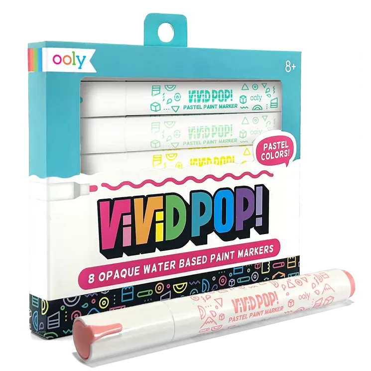 Vivid Pop! 8 Water Based Paint Markers - Pastel
