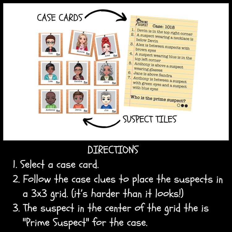 Prime Suspect Deduction | Single Player Game | 8+