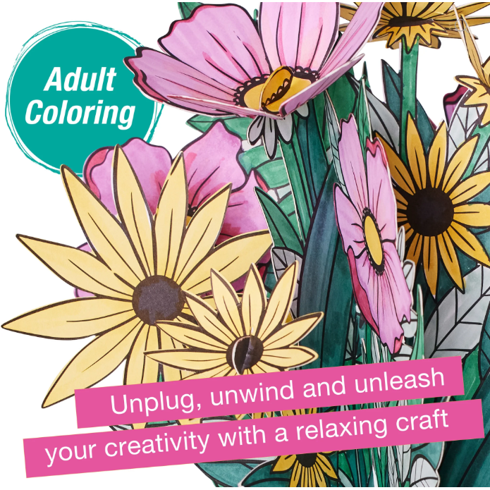 Pop Up Coloring Bouquet | Wildflower Bunch 13+ - 9
