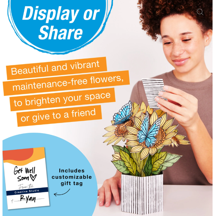 Pop Up Coloring Bouquet | Sunflowers and Butterflies 13+ - 11