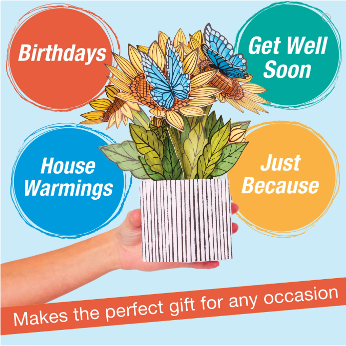 Pop Up Coloring Bouquet | Sunflowers and Butterflies 13+ - 13