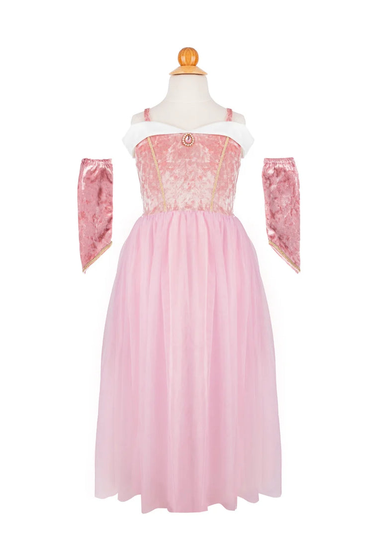 Gown | Velvety Soft Sleeping Sweetheart Princess Gown With Arm Warmers | Size 3-4 - 1