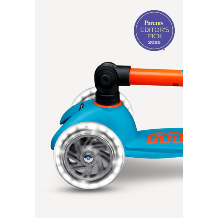 Micro Mini Foldable LED Scooter | Neon Sunset Orange/Aqua 2-5 Years - 2
