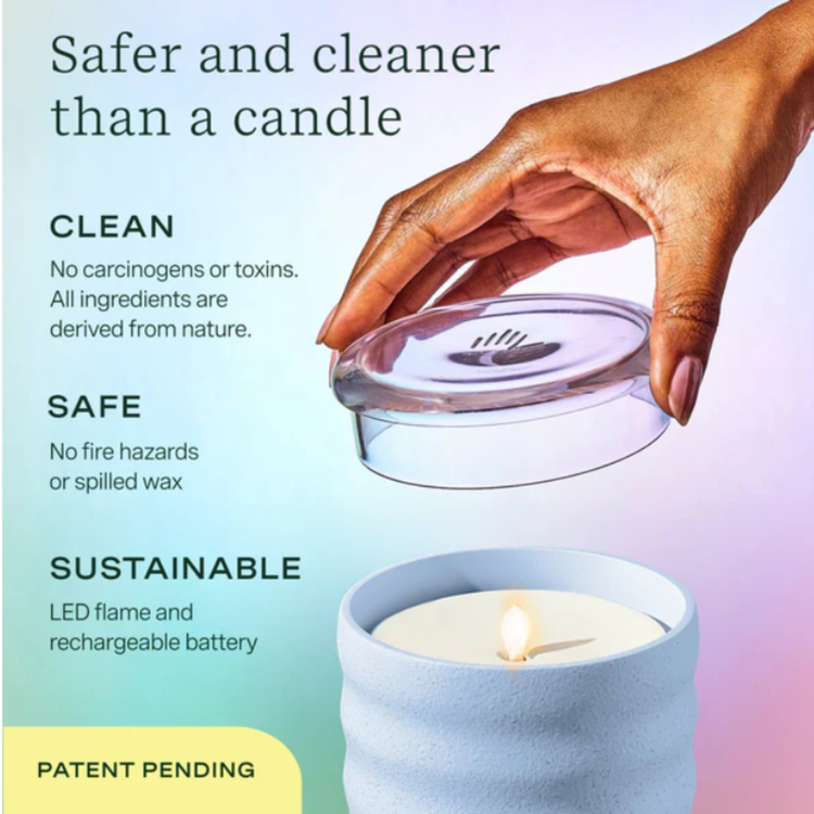 Lifelines Flameless Candle Diffuser | Bubble Periwinkle w/ Very Vanilla Essential Oil Scent - 3