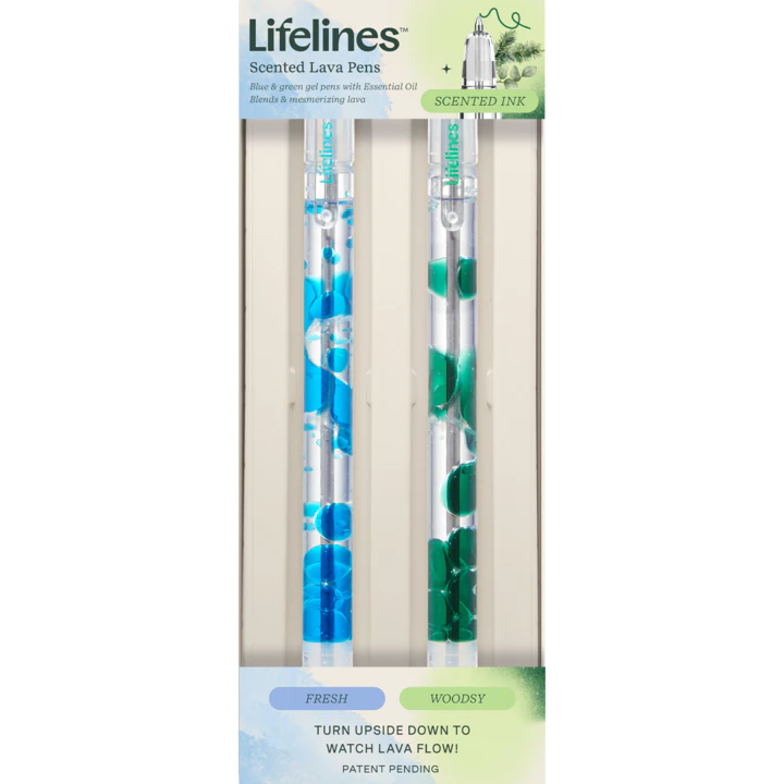 Lifelines Scented Lava Lamp | 2 Pack Pens Blue/Green