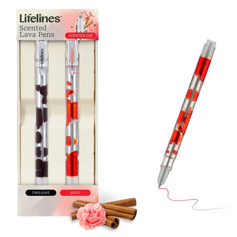 Scented Lava Pen Set | 2-Pack | Black/Red - 1