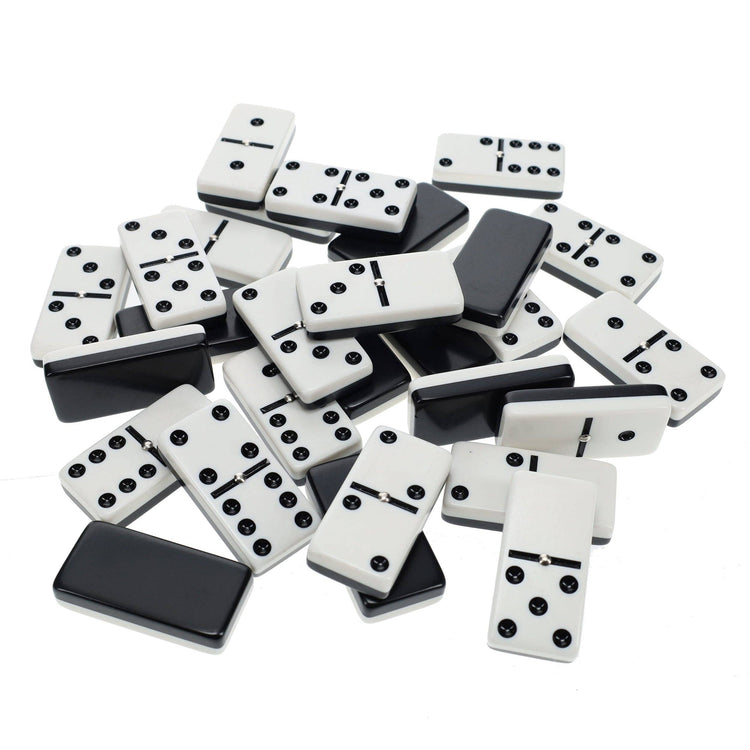 Dominoes | Double 6 | Black & White | Club Size Game - 8