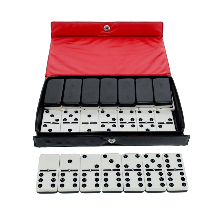 Dominoes | Double 6 | Black & White | Club Size Game - 6
