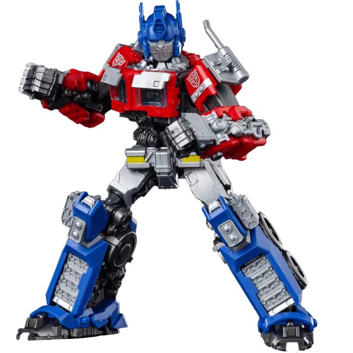 Blokees Transformers Optimus Prime CC01 action figure in red, blue, and silver robot mode