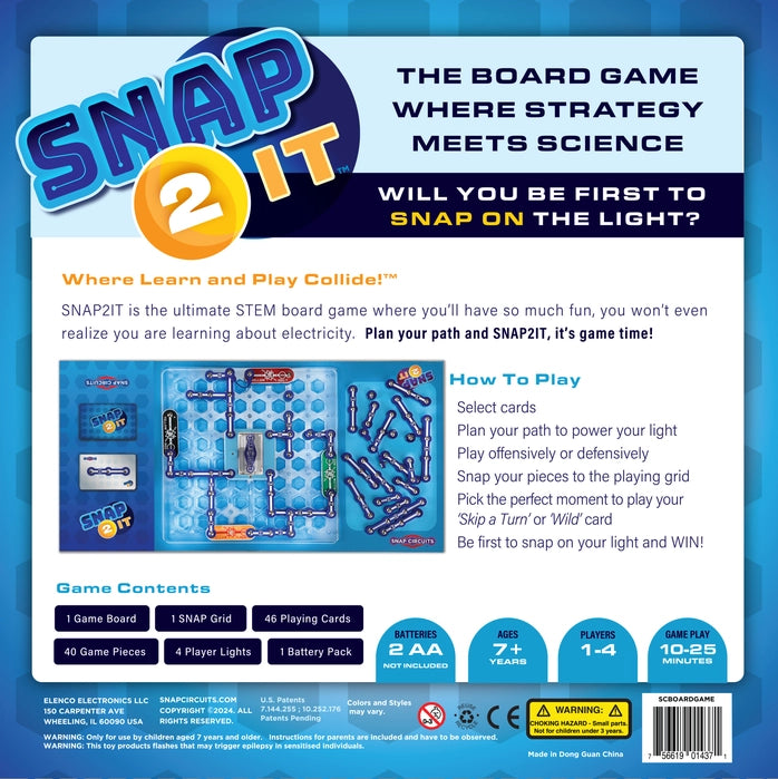 Snap Circuit Snap 2 It Board Science Game Scboardgame