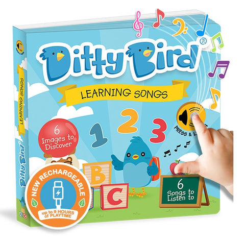 Ditty Bird | Baby Sound Book Learning Songs USB-Rechargeable 1+ - 1
