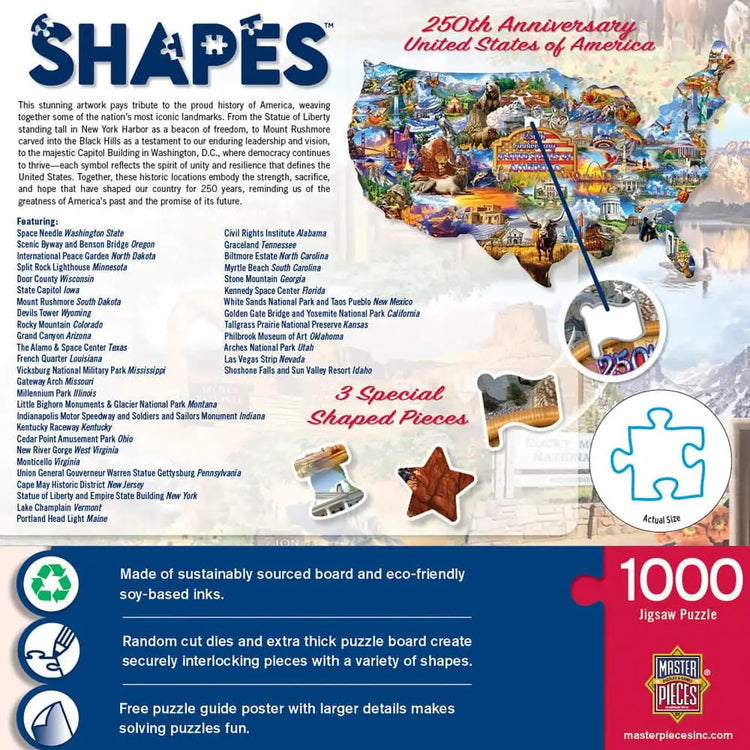 Puzzle | 250th Anniversary United States of America | 1000 Piece Shaped - 3