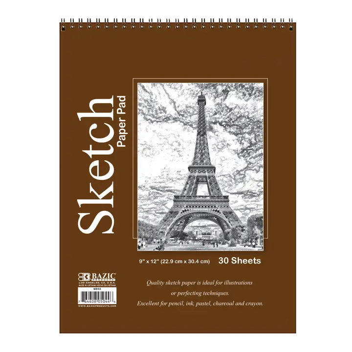 Sketch Pad | Top Bound Spiral | 9"X 12" | 30 Sheets