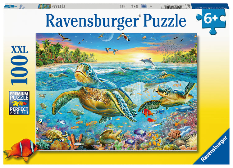 Puzzle | Swim With Sea Turtles | 100 Pc XXL 6+ - 1