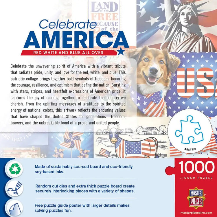 Puzzle | Celebrate America - Red, White, and Blue All Over | 1000 Piece Jigsaw - 3
