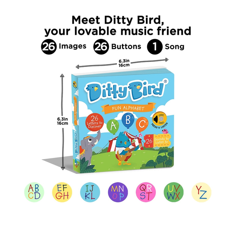 Ditty Bird | Fun Alphabet Abc Song Board Book USB-Rechargeable 1+ - 2