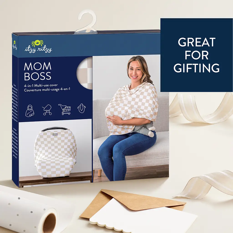 Nursing Cover | Taupe Checkerboard Mom Boss 4-in-1 - 1