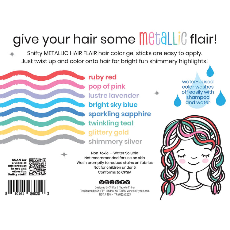 Hair Flair Metallic Set Of 8 Gel Sticks - 5