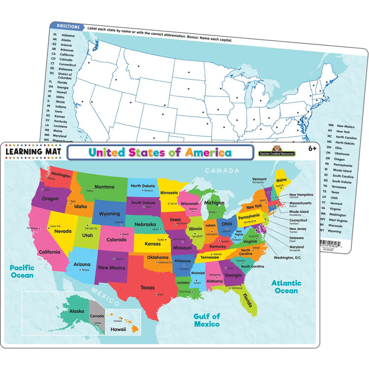 Teacher Creative Resources | Learning Mat | United States of America Map 6+ - 2