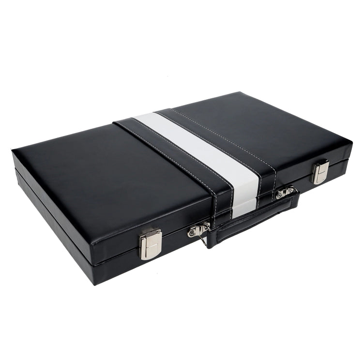 Backgammon | Leatherette Set | Black Stripe Game - 8