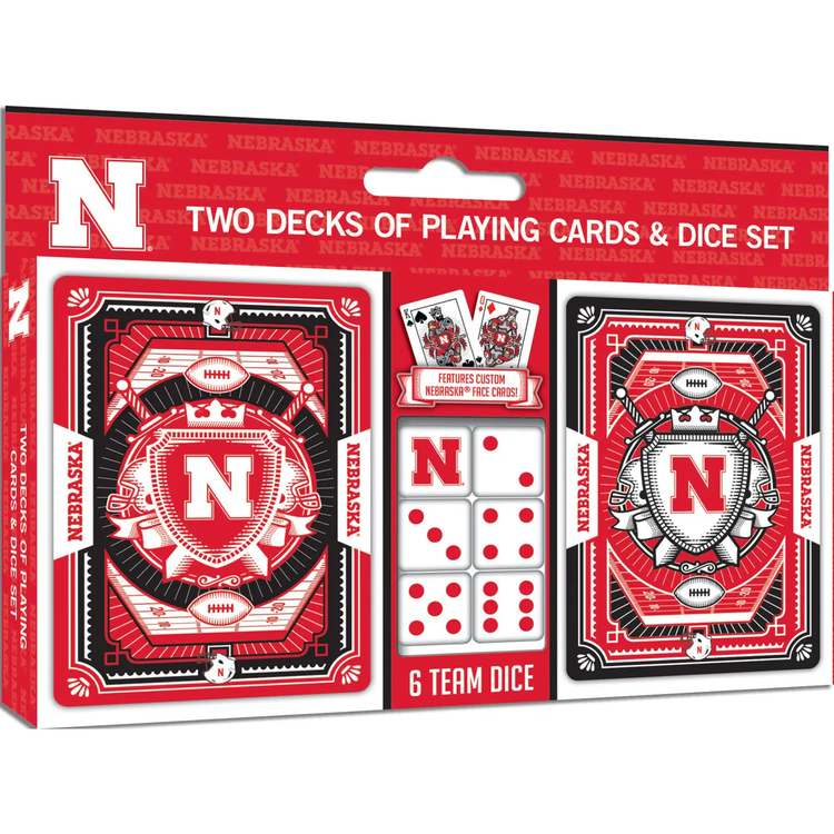 Nebraska Cornhuskers | 2-Pack Playing Cards and Dice Set - 1
