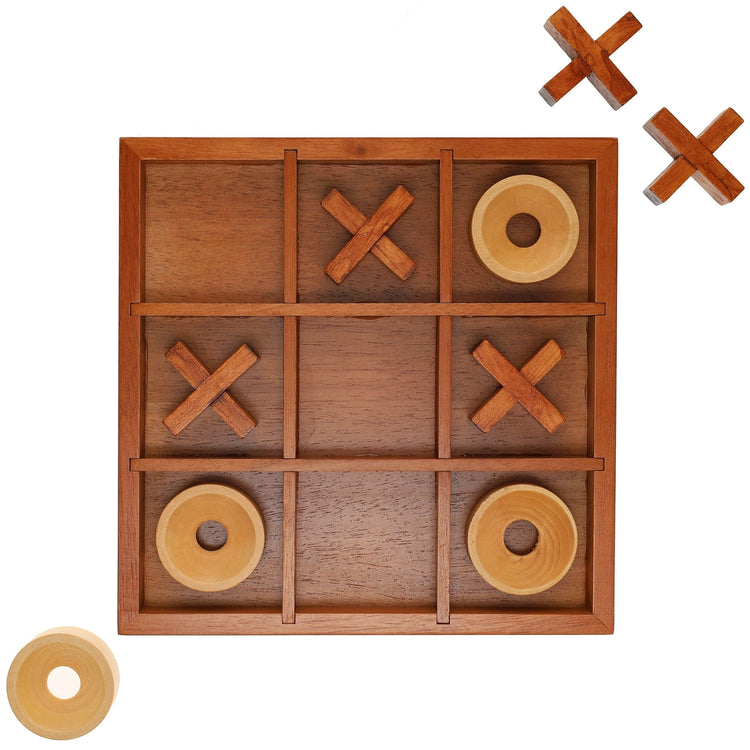 Tic Tac Toe | Solid Wood Board | 9 Inch Game - 8