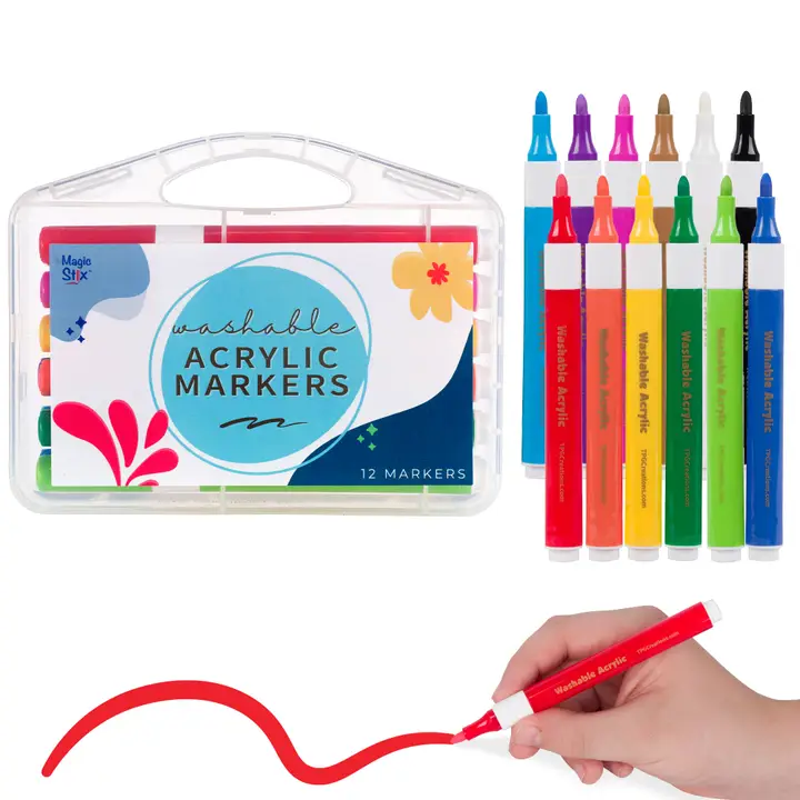 Magic Stix Washable Acrylic Markers 12 pk