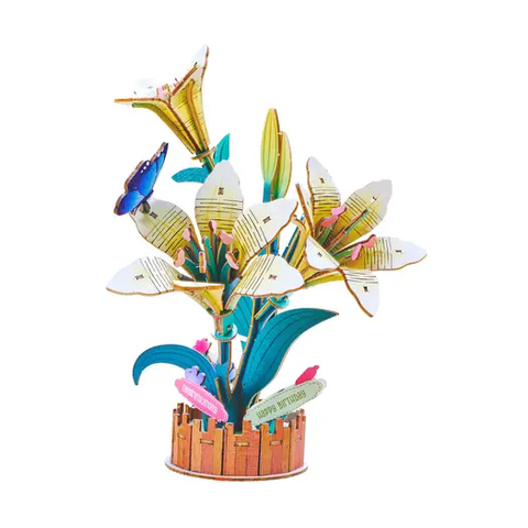 Hand Craft | Wooden Flower Lily Bloom Set 12+ - 1