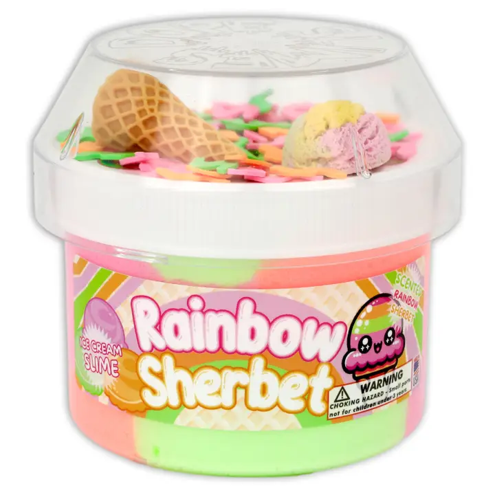 Dope Slime | Rainbow Sherbet Ice-Cream Textured Slime - 1