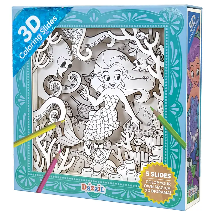 3D Coloring Slides | Mermaid 8+ - CR Toys