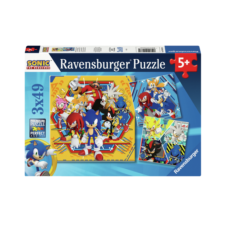 Puzzle | Sonic the Hedgehog | 3x49 pc Puzzles - CR Toys