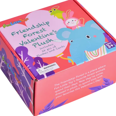 Valentines Friendship Forest Set 28 Stuffed Animals And 28 Cards - 1
