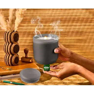 Lifelines Flameless Candle Diffuser | Frosted Glass Black 11-1612