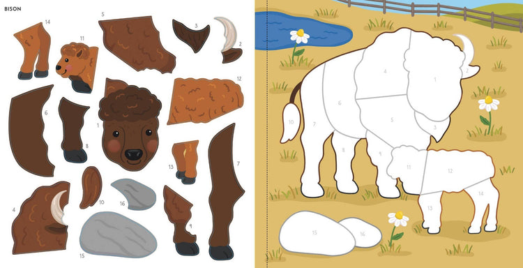 my first color by sticker book at the zoo