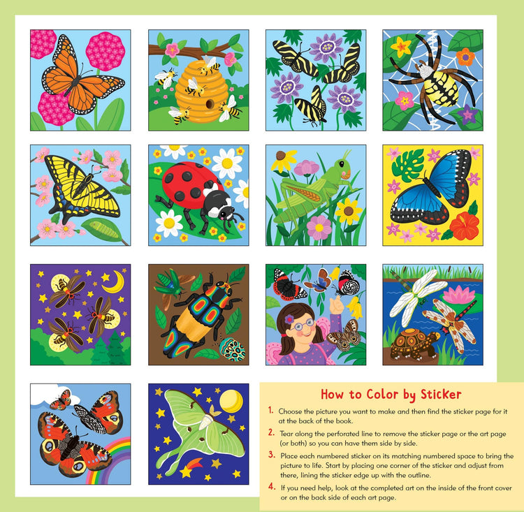 Butterflies and Bugs sticker book inside pages