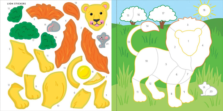 my first color by sticker book wild animals