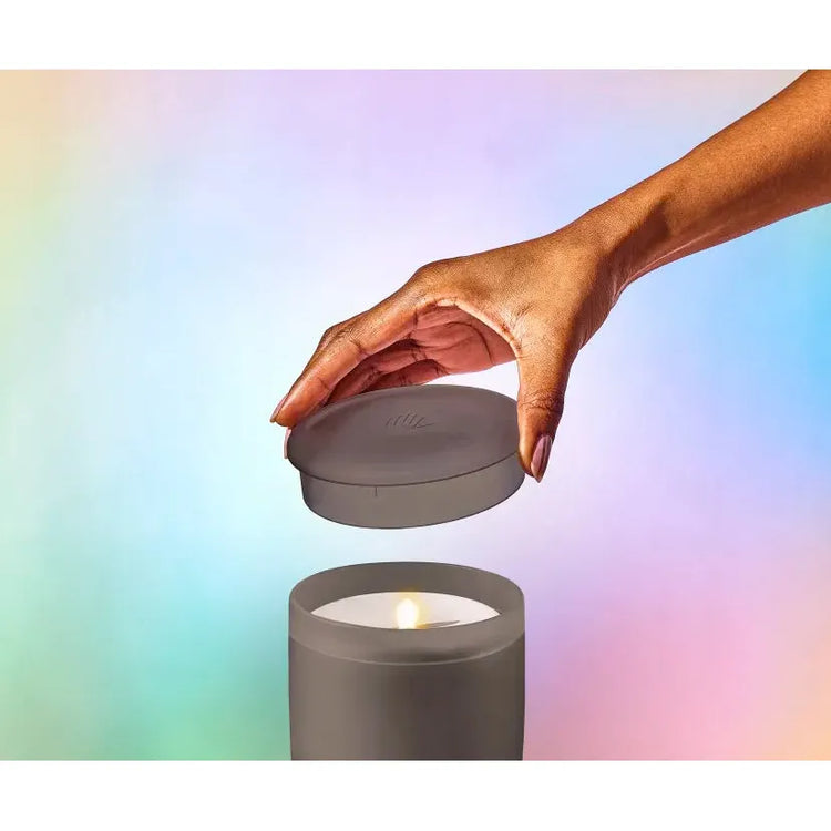 Lifelines Flameless Candle Diffuser | Frosted Glass Black 11-1612