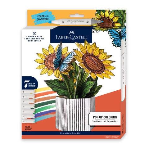 Pop Up Coloring Sunflowers and Butterflies