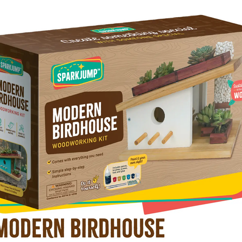 Modern Birdhouse Woodworking Kit