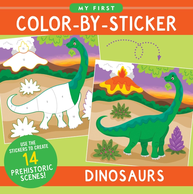 My First Color By Sticker Book | Dinosaurs - CR Toys