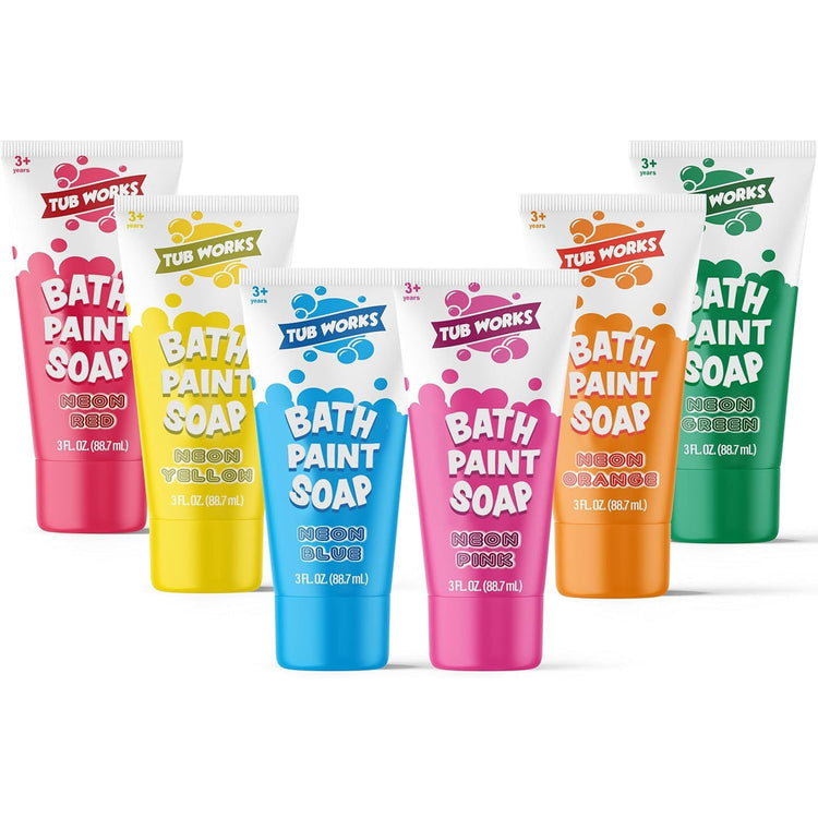 Tub Works | Bath Paint Soap Bath | Neon 6 Pack | Ages 3+ - 6