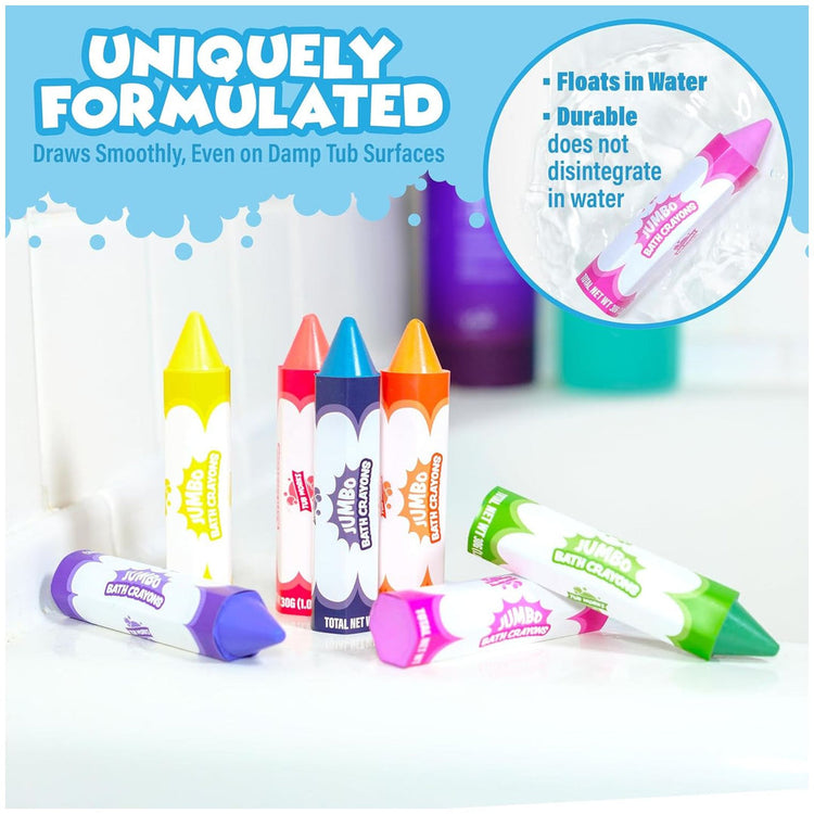 Tub Works | Smooth Jumbo Bath Crayons | 7 Bright Colors | 3+ - 3