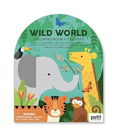 Coloring Book With Stickers Book  Wild World