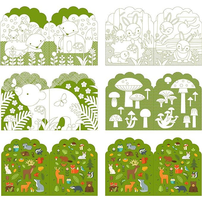 Coloring Book With Stickers | Woodland