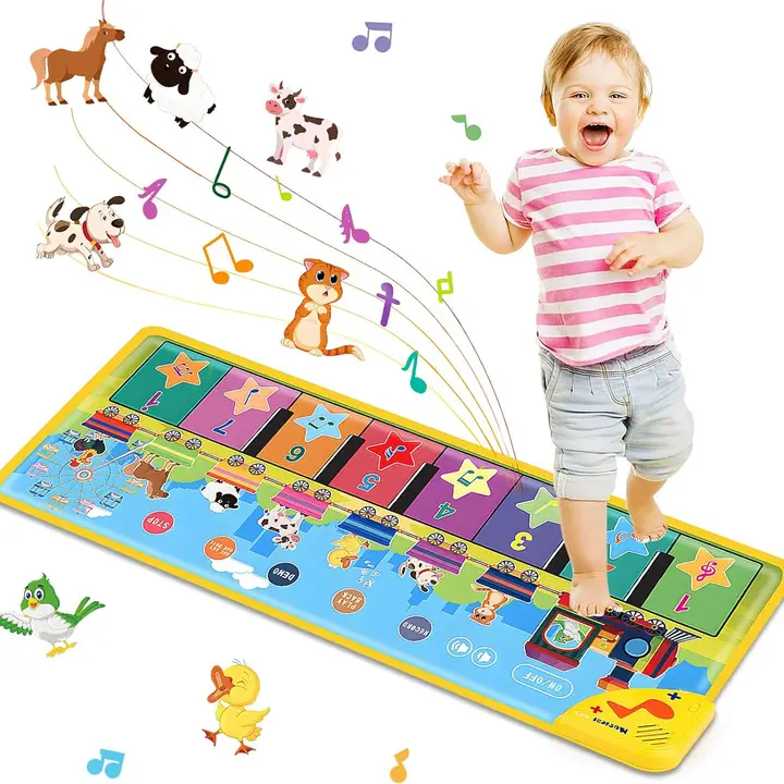 Floor Piano Mat For Toddlers 1-3 with Music Sounds Education Ages 1+