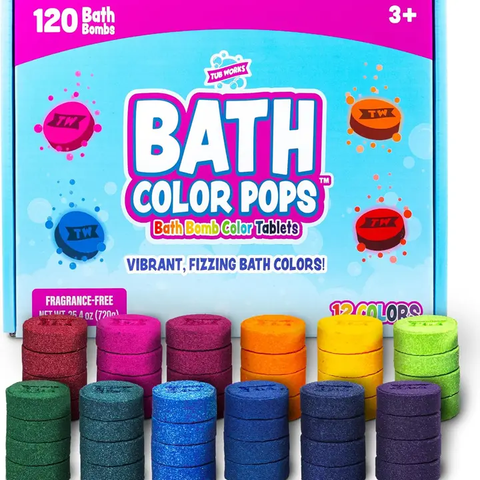 Tub Works | Bath Color Pops | Moisturizing Kids Bath Bombs | 120 Count | Ages 3+ - 1