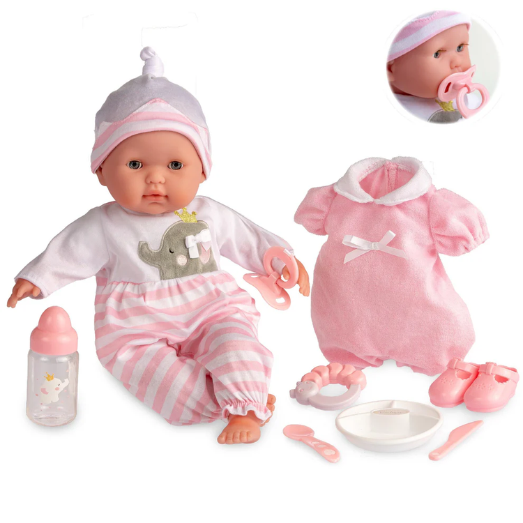 Berenguer Boutique | 15" Baby Doll | Pink Elephant Ages 2+ - 1
