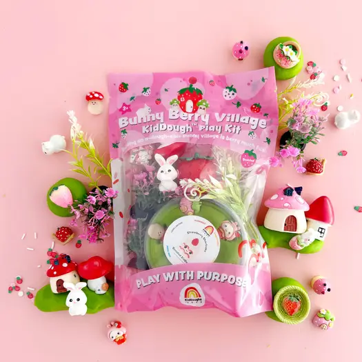 Kid Dough Play Kit | Bunny Berry Village 3+ by Earth Grown KidDoughs