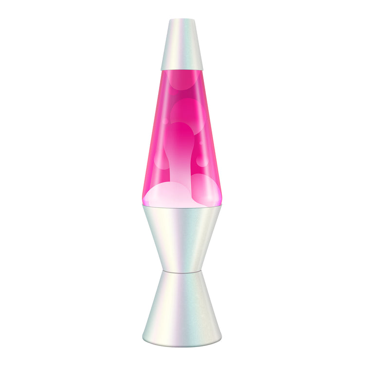 Lava Lamp | 14.5 Inch Opalescent White Pink - 1
