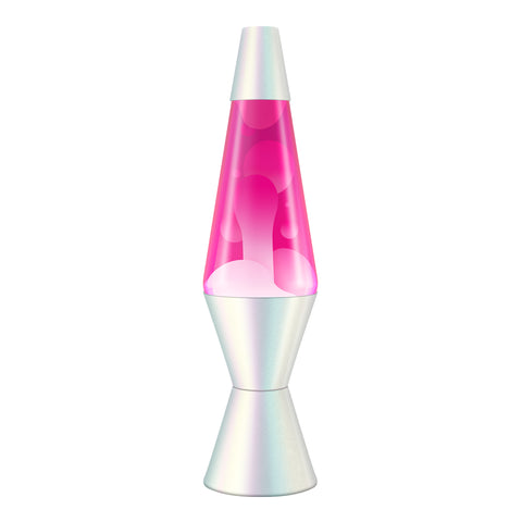 Lava Lamp | 14.5 Inch Opalescent White Pink - 1